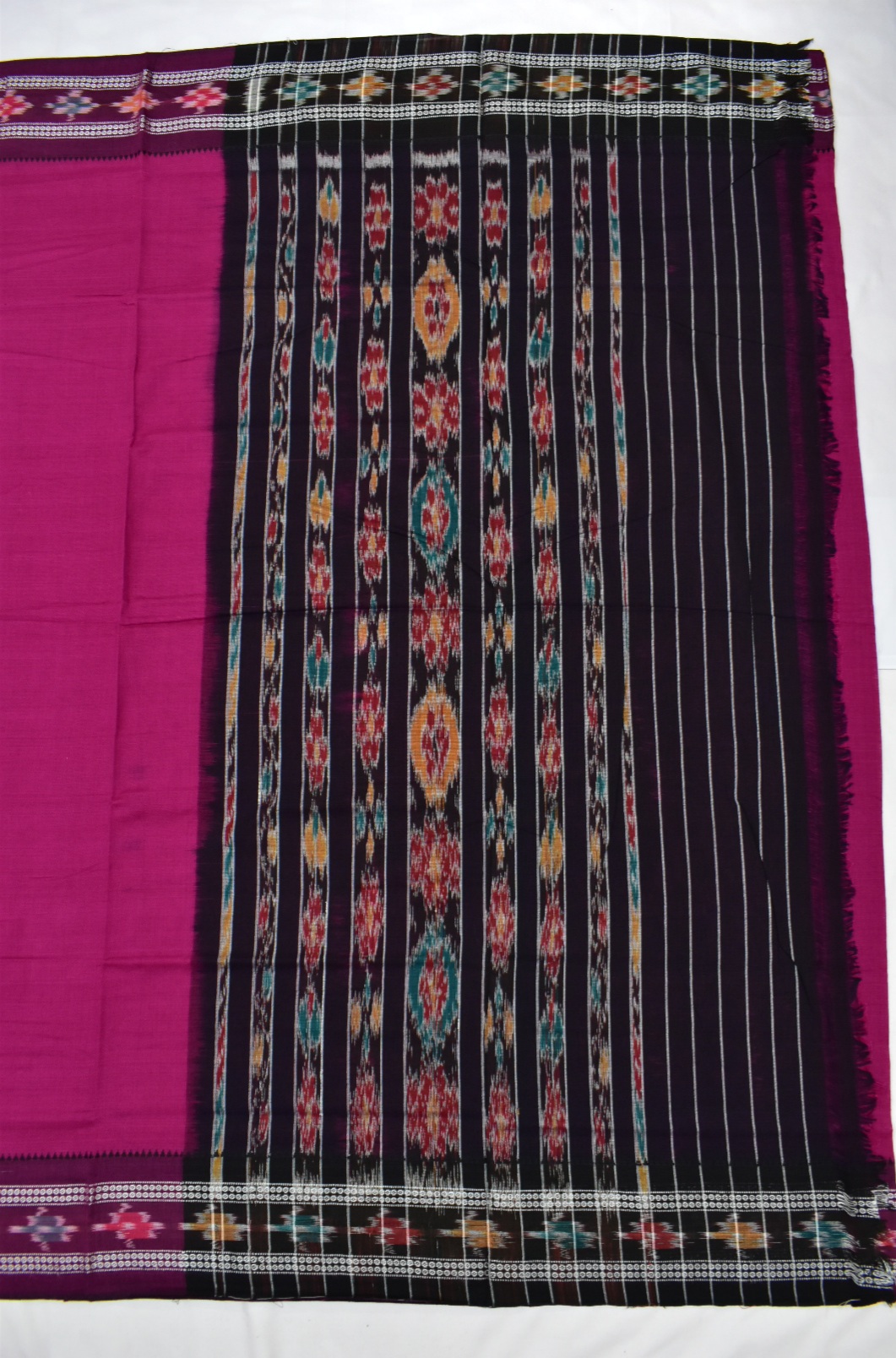 Rani Colour Sambalpuri Handloom Cotton Saree - Image 2