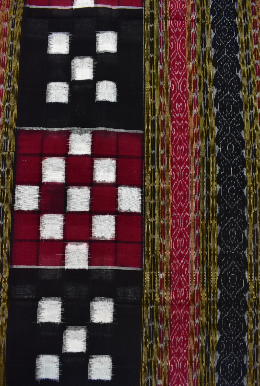 Maroon Colour Pasapali Design Sambalpuri Handloom Cotton Dress Material - Image 5