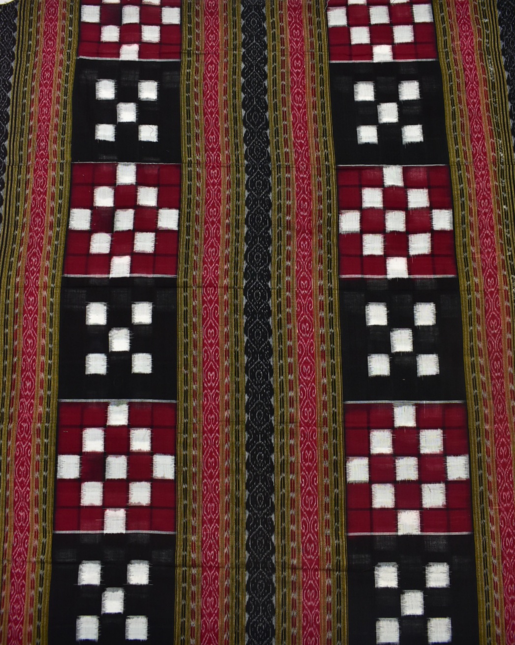 Maroon Colour Pasapali Design Sambalpuri Handloom Cotton Dress Material - Image 6