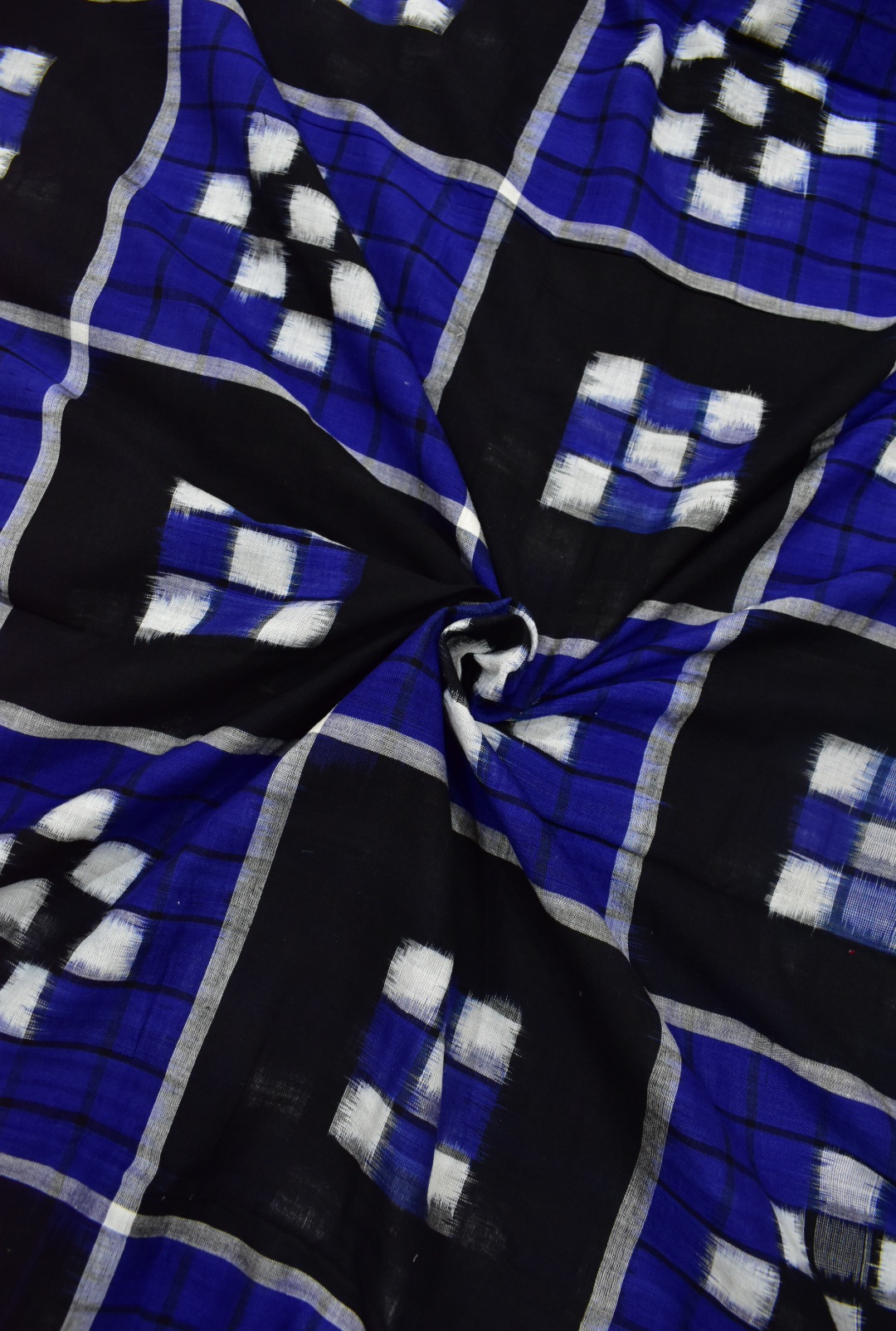 Blue Colour Pasapali Design Sambalpuri Handloom Cotton Dress Material - Image 6