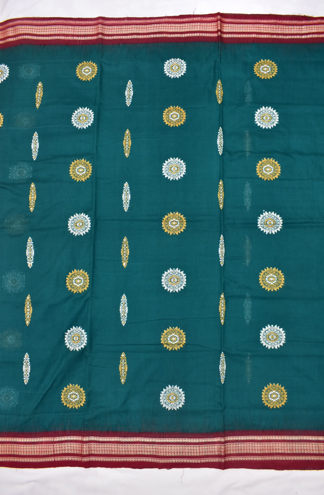 Green Colour Sambalpuri Handloom Cotton Bomkai Saree