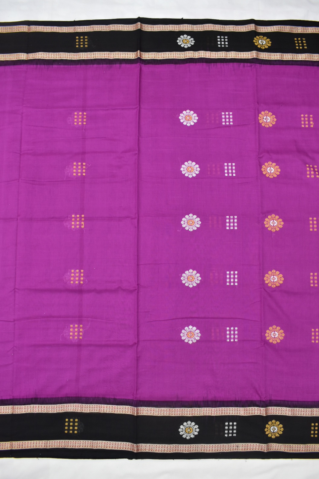 Rani Colour Sambalpuri Handloom Cotton Bomkai Saree