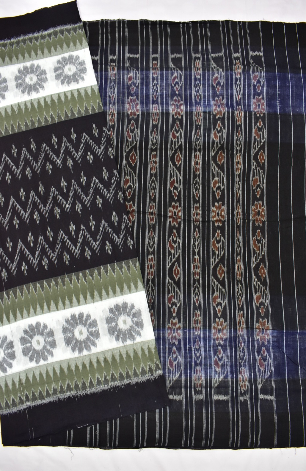 Black Colour Sambalpuri Handloom Cotton Saree - Image 5