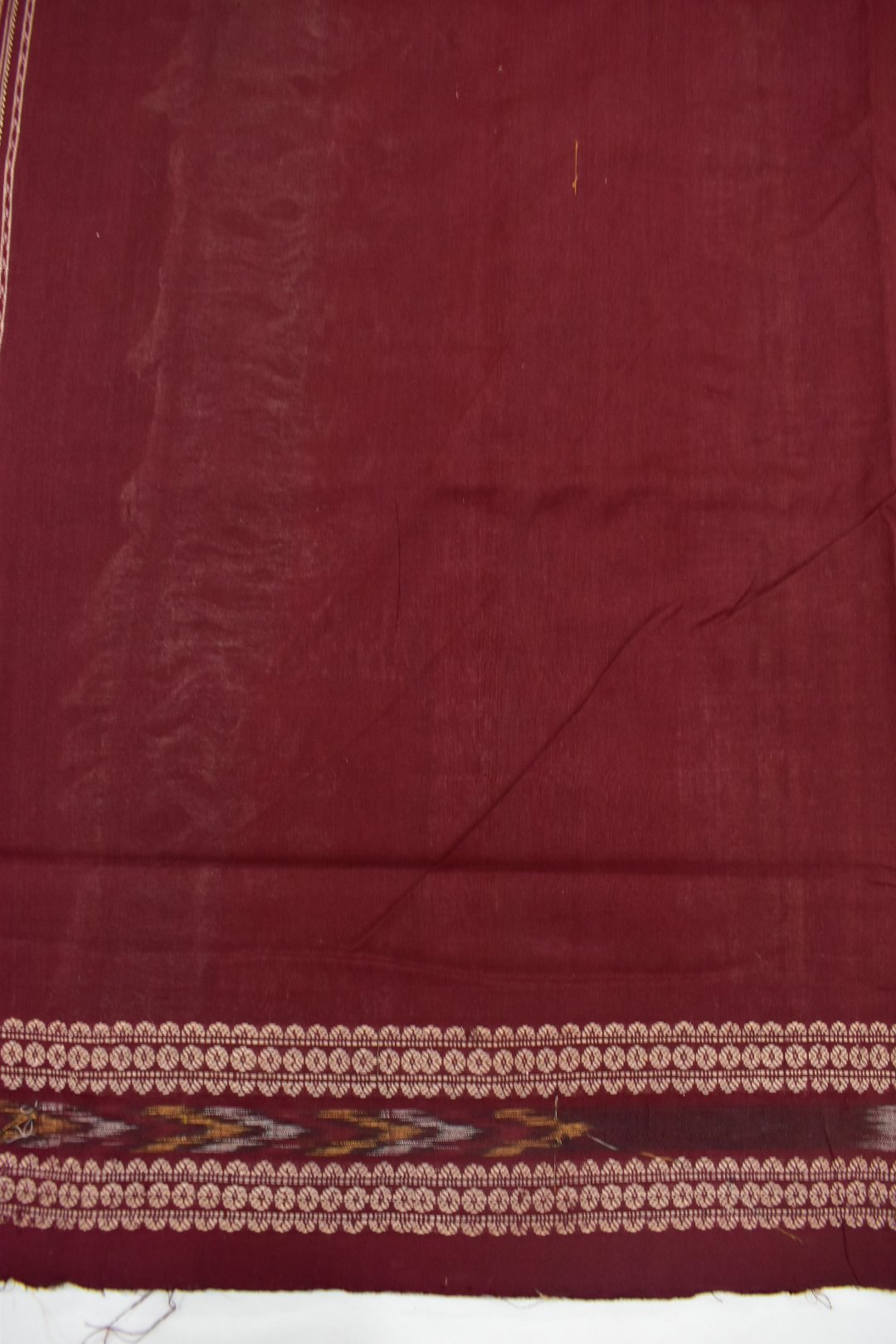 Orange-Cream Colour Sambalpuri Handloom cotton Bandha Saree - Image 6