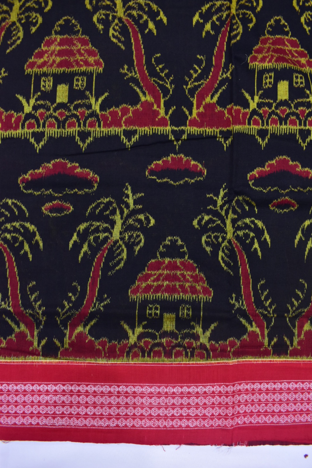 Black Colour Sambalpuri Handloom cotton Bandha Saree - Image 4