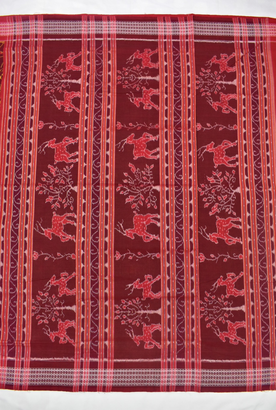 Black Colour Sambalpuri Handloom cotton Bandha Saree - Image 2