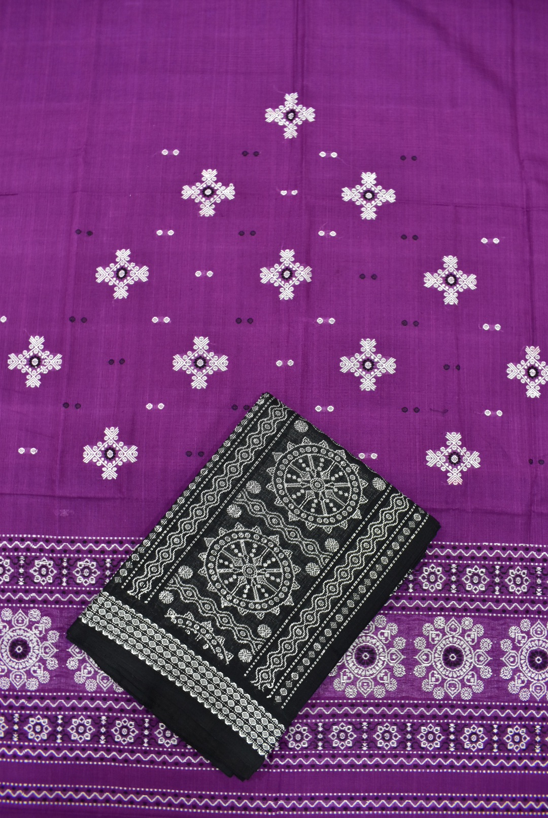 Violet Colour Sambalpuri Handloom Cotton Bomkai Dress Material