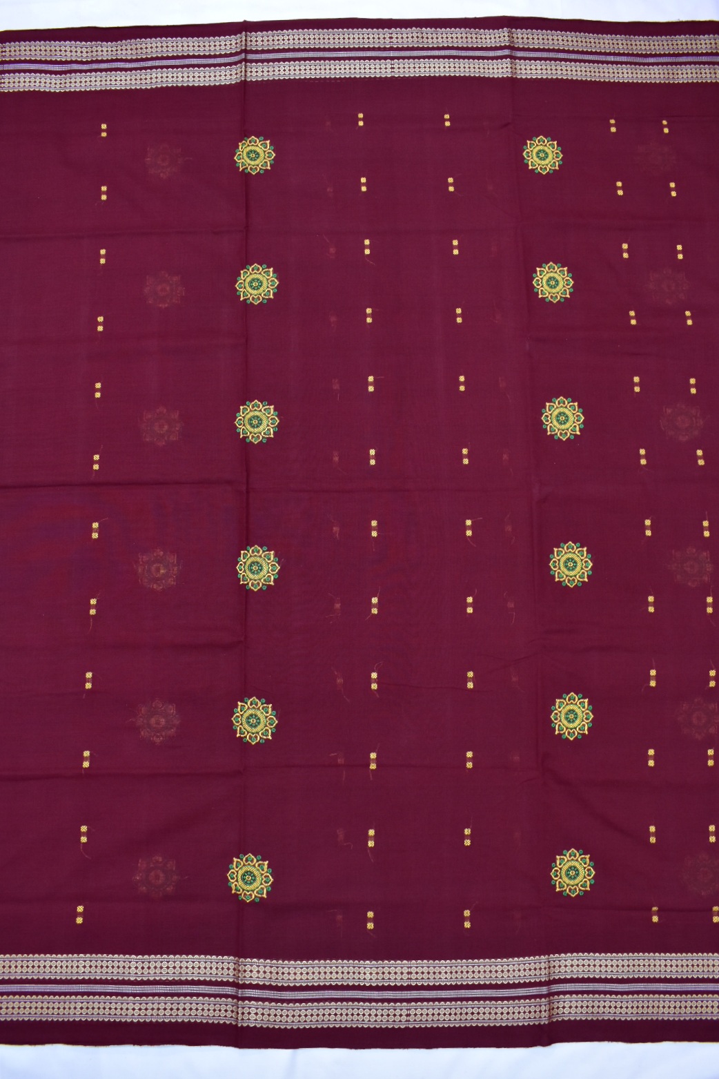 Maroon Colour Sambalpuri Handloom cotton Bomkai Saree
