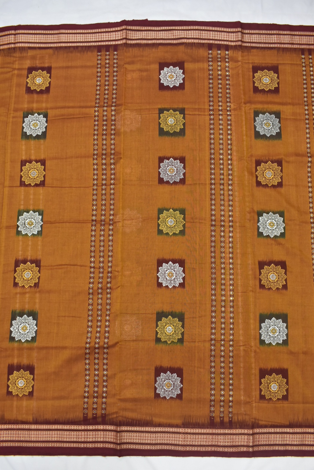 Golden Colour Sambalpuri Handloom cotton Bomkai Saree