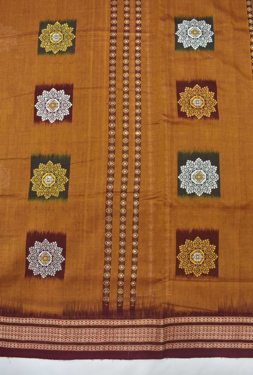 Golden Colour Sambalpuri Handloom cotton Bomkai Saree - Image 4