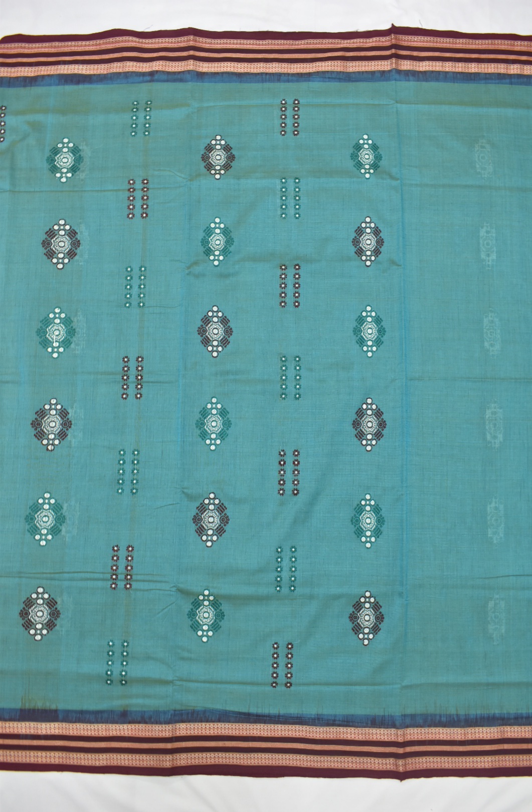 Lite-SKy Colour Sambalpuri Handloom cotton Bomkai Saree