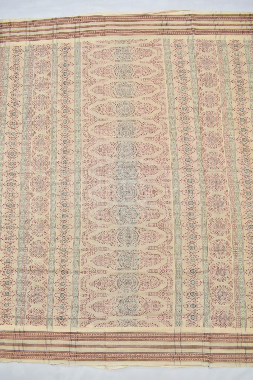 Rust Colour Sambalpuri Handloom cotton Bomkai Saree - Image 2