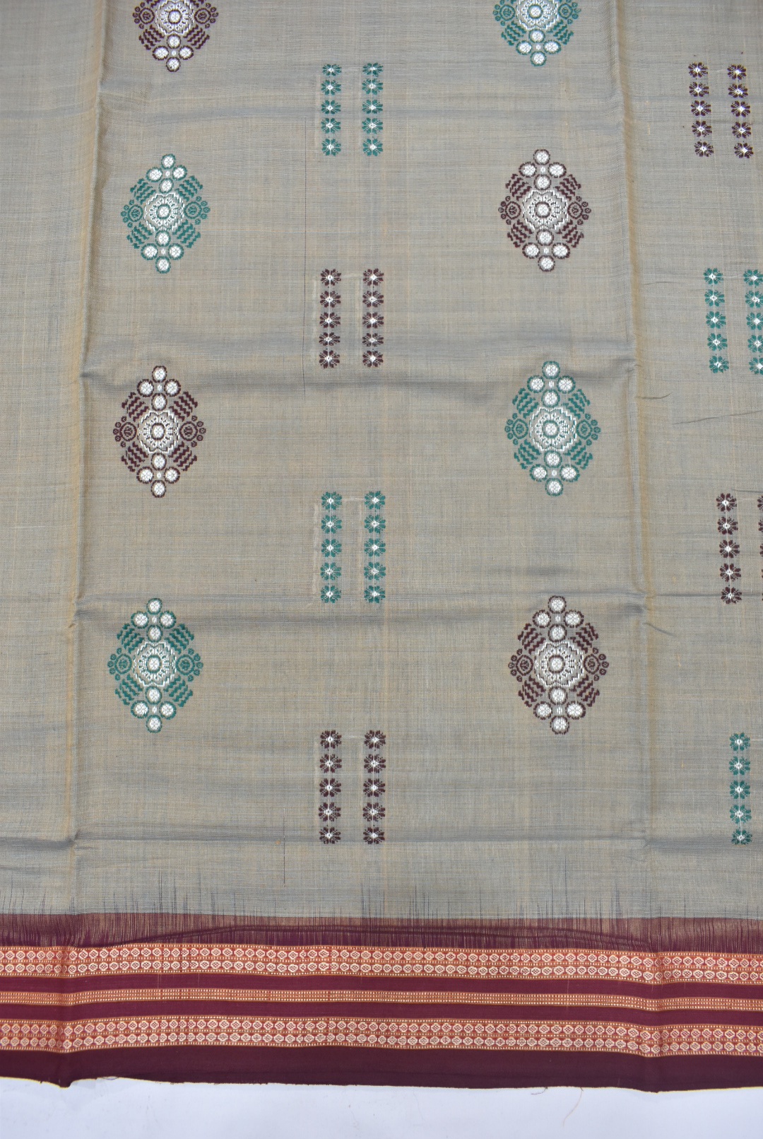 Dusty Colour Sambalpuri Handloom cotton Bomkai Saree - Image 4