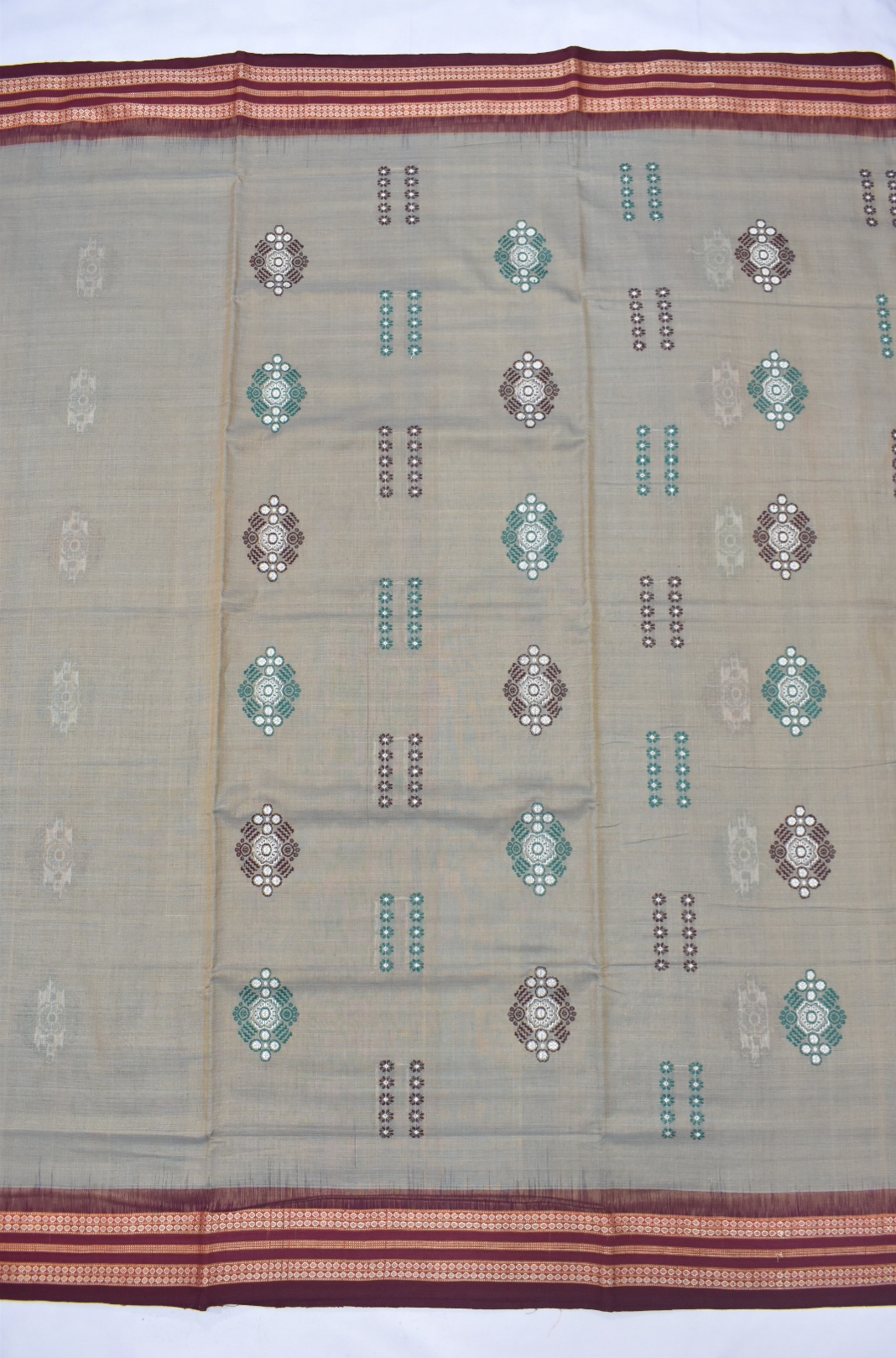 Dusty Colour Sambalpuri Handloom cotton Bomkai Saree