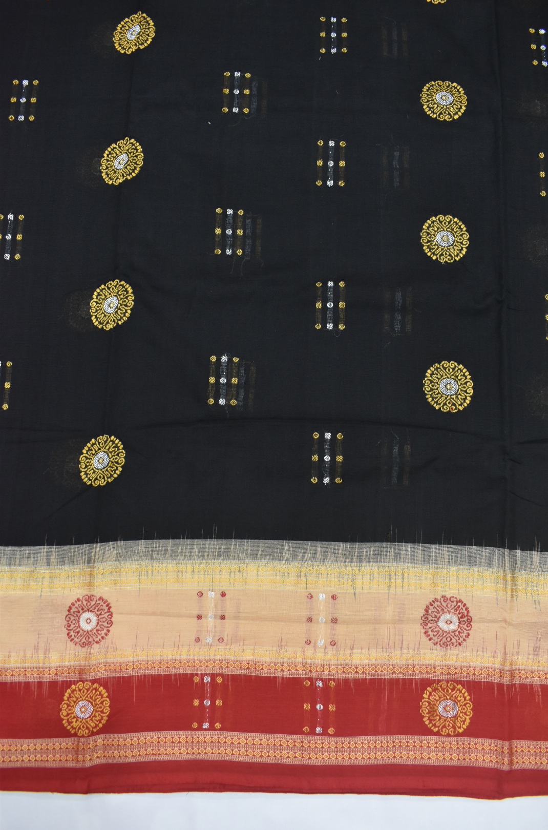 Black Colour Sambalpuri Handloom cotton Bomkai Saree - Image 4