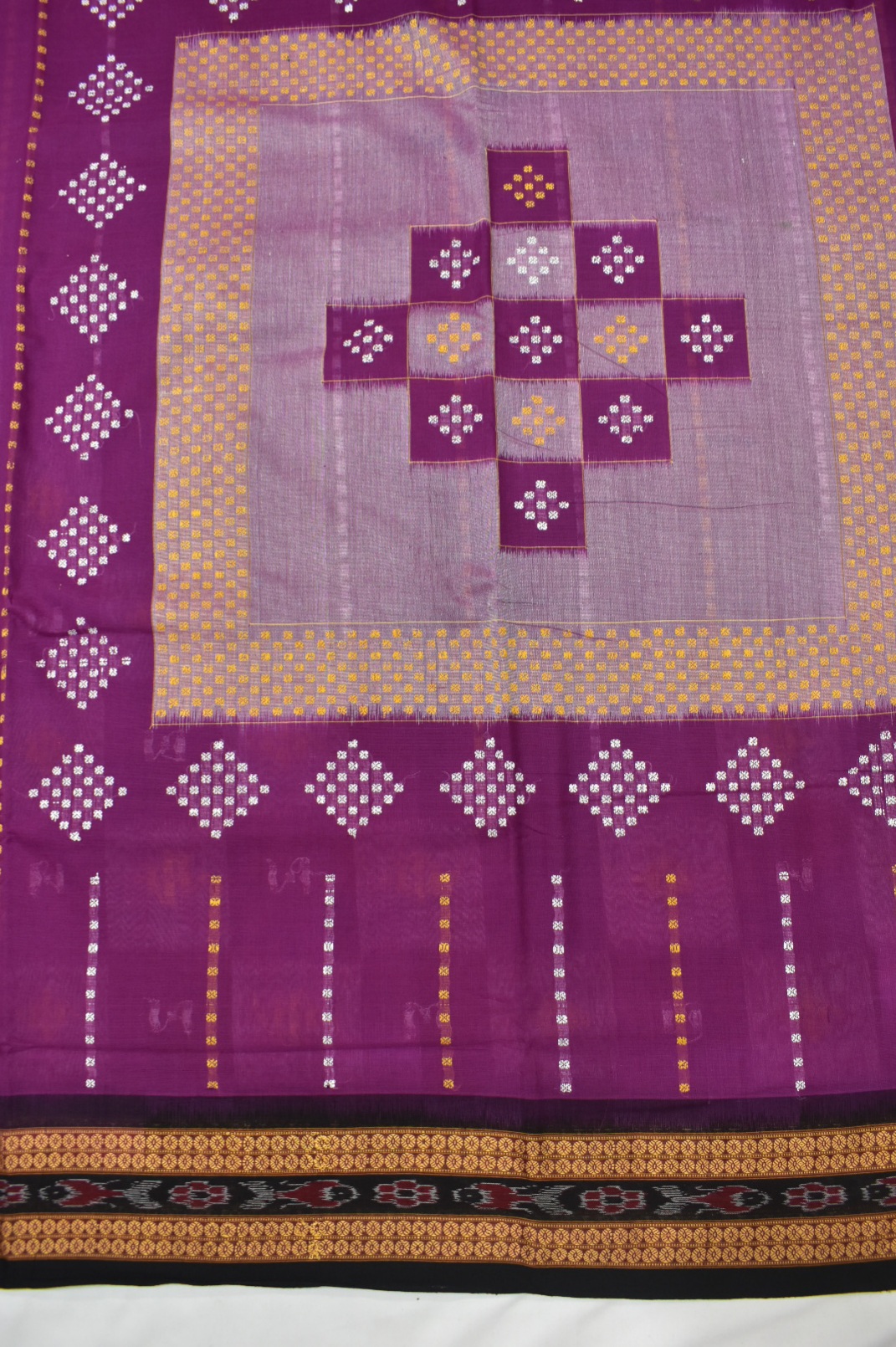 Rani Colour Sambalpuri Handloom cotton Bomkai Saree - Image 4