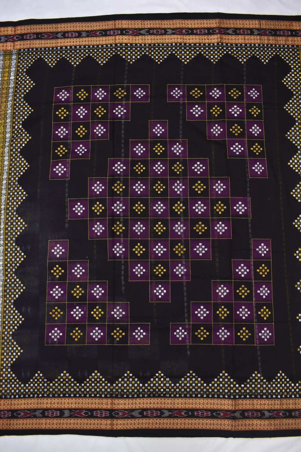 Rani Colour Sambalpuri Handloom cotton Bomkai Saree - Image 2