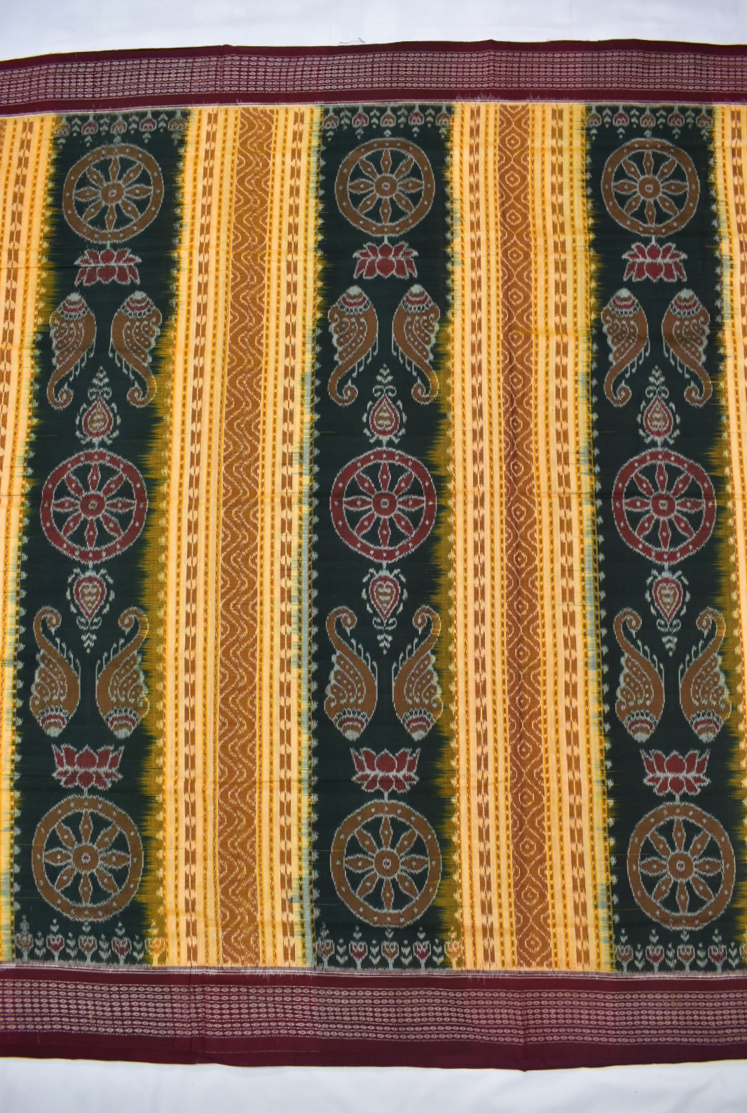 Mustard Colour Sambalpuri Handloom Cotton Bandha Saree