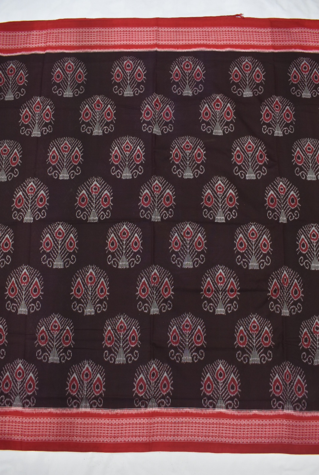 Coffe Colour Sambalpuri Handloom Cotton Bandha Saree