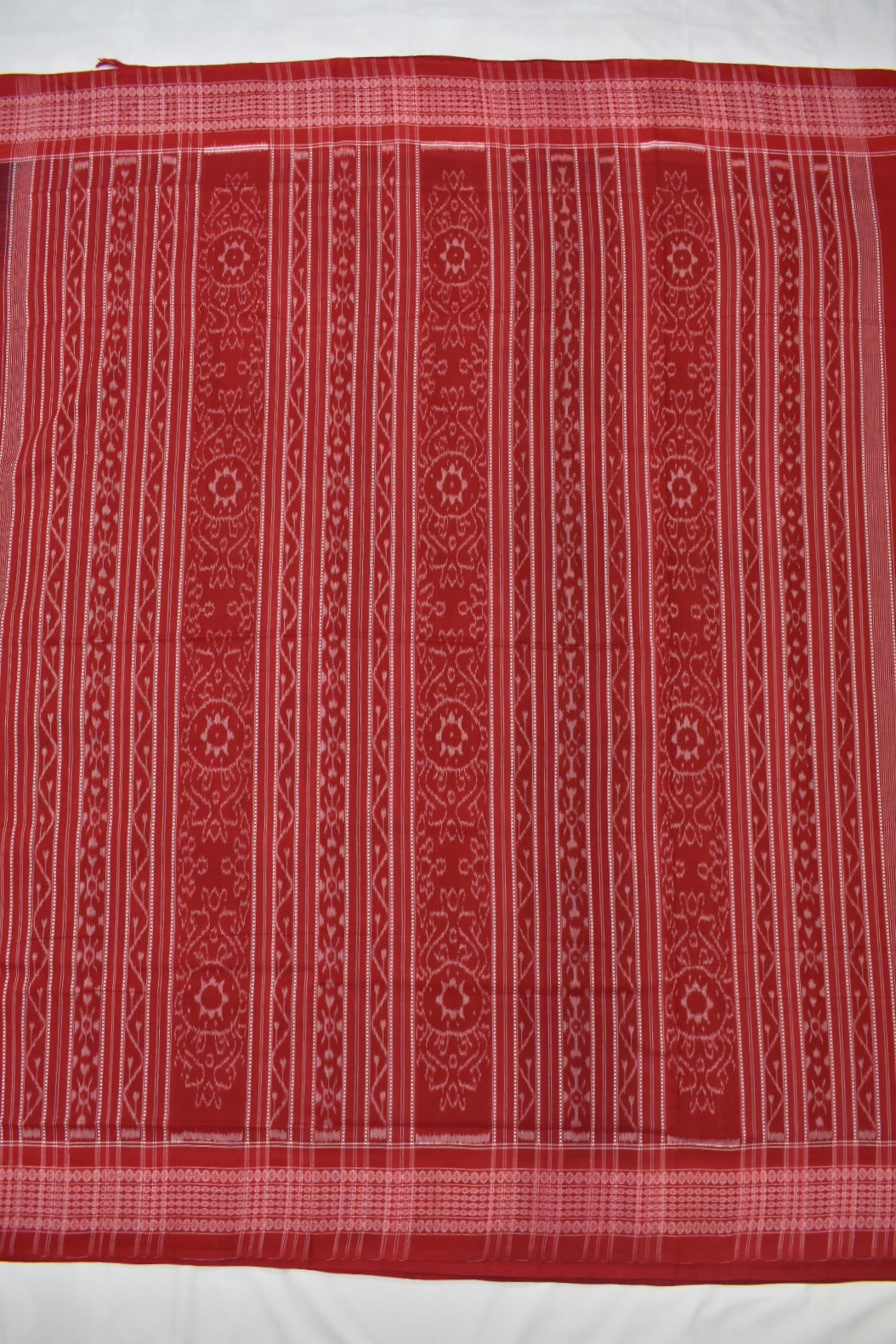 Coffe Colour Sambalpuri Handloom Cotton Bandha Saree - Image 2