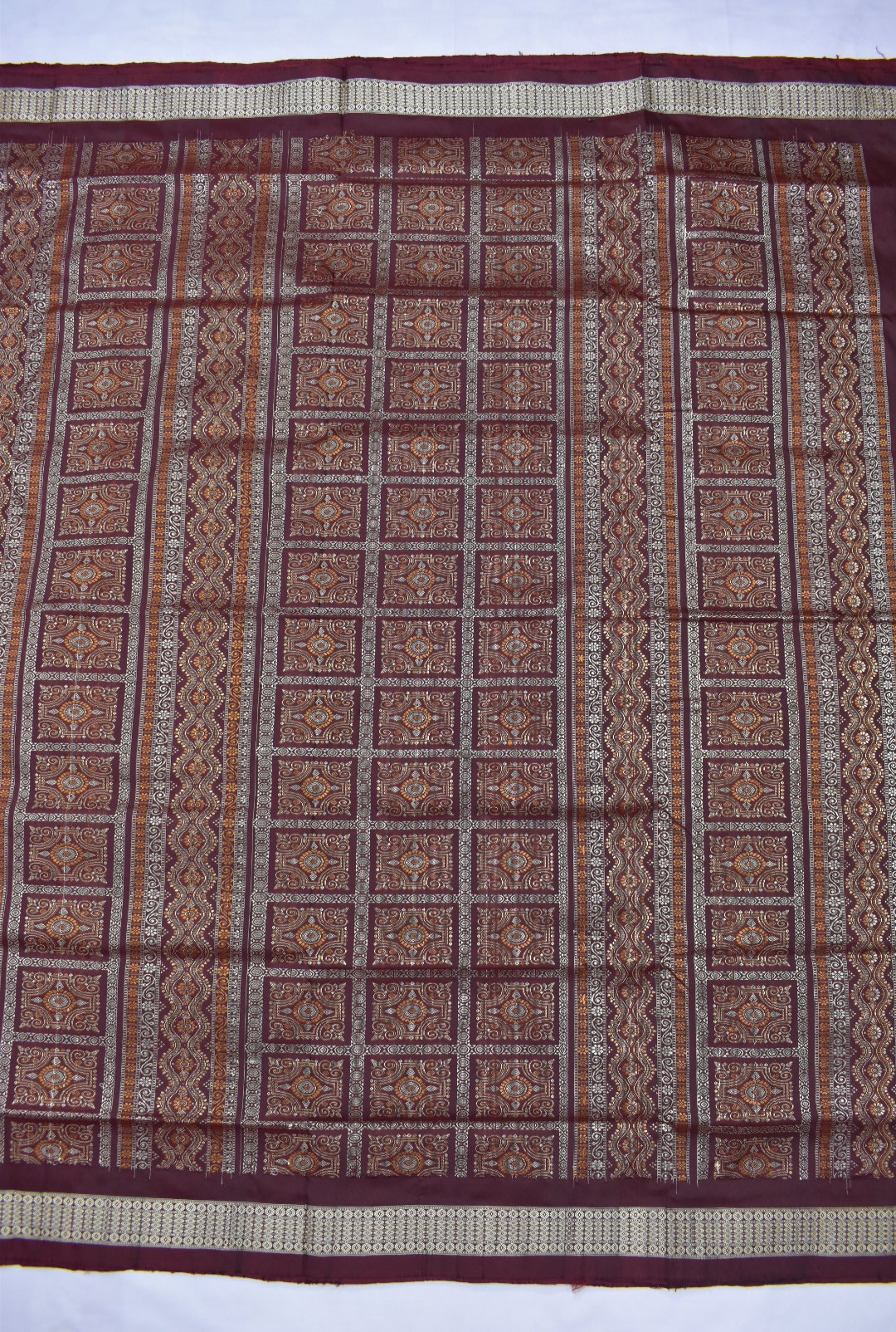 Sand Colour Sambalpuri Handloom Silk Bandha Saree - Image 2