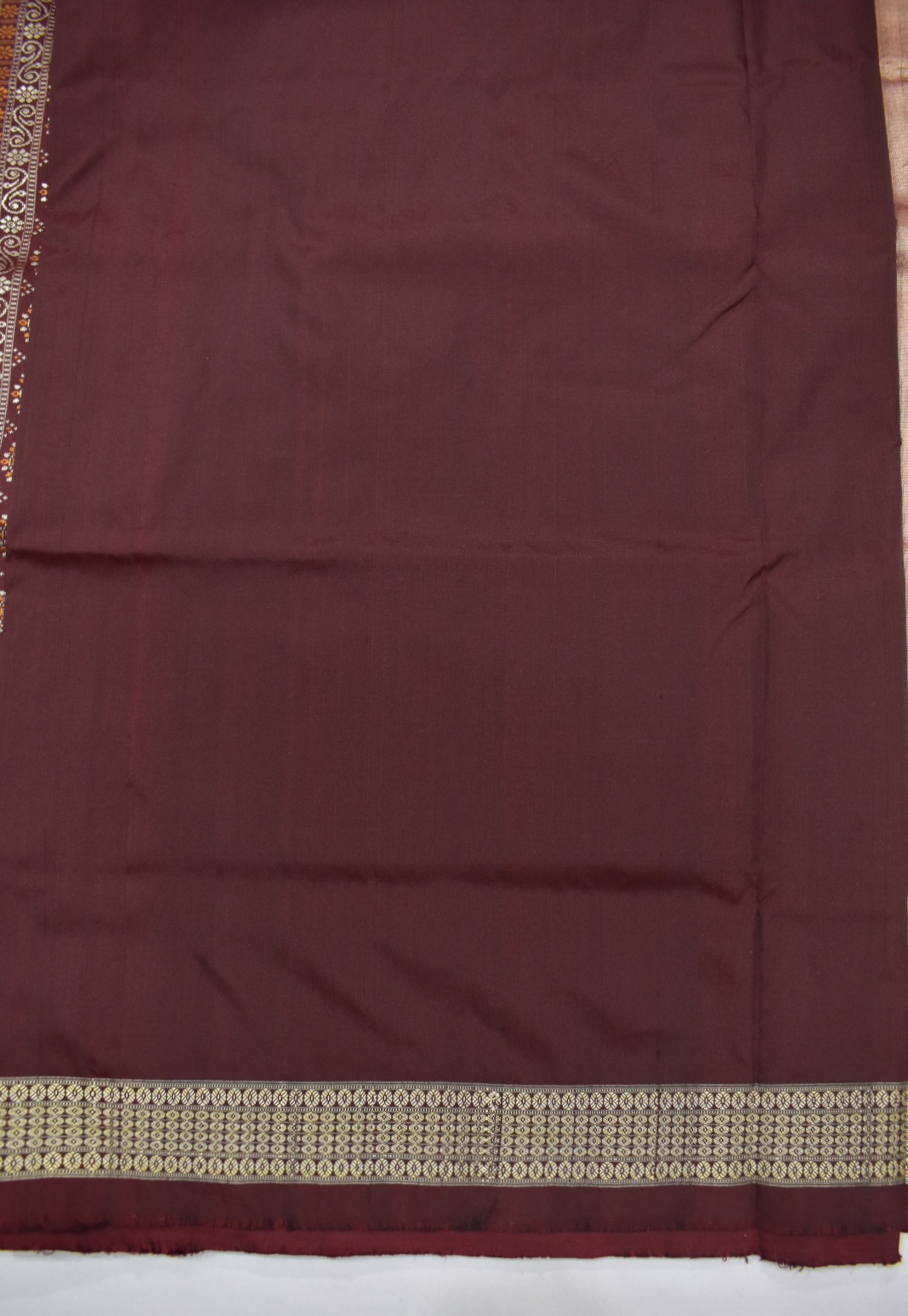 Sand Colour Sambalpuri Handloom Silk Bandha Saree - Image 6