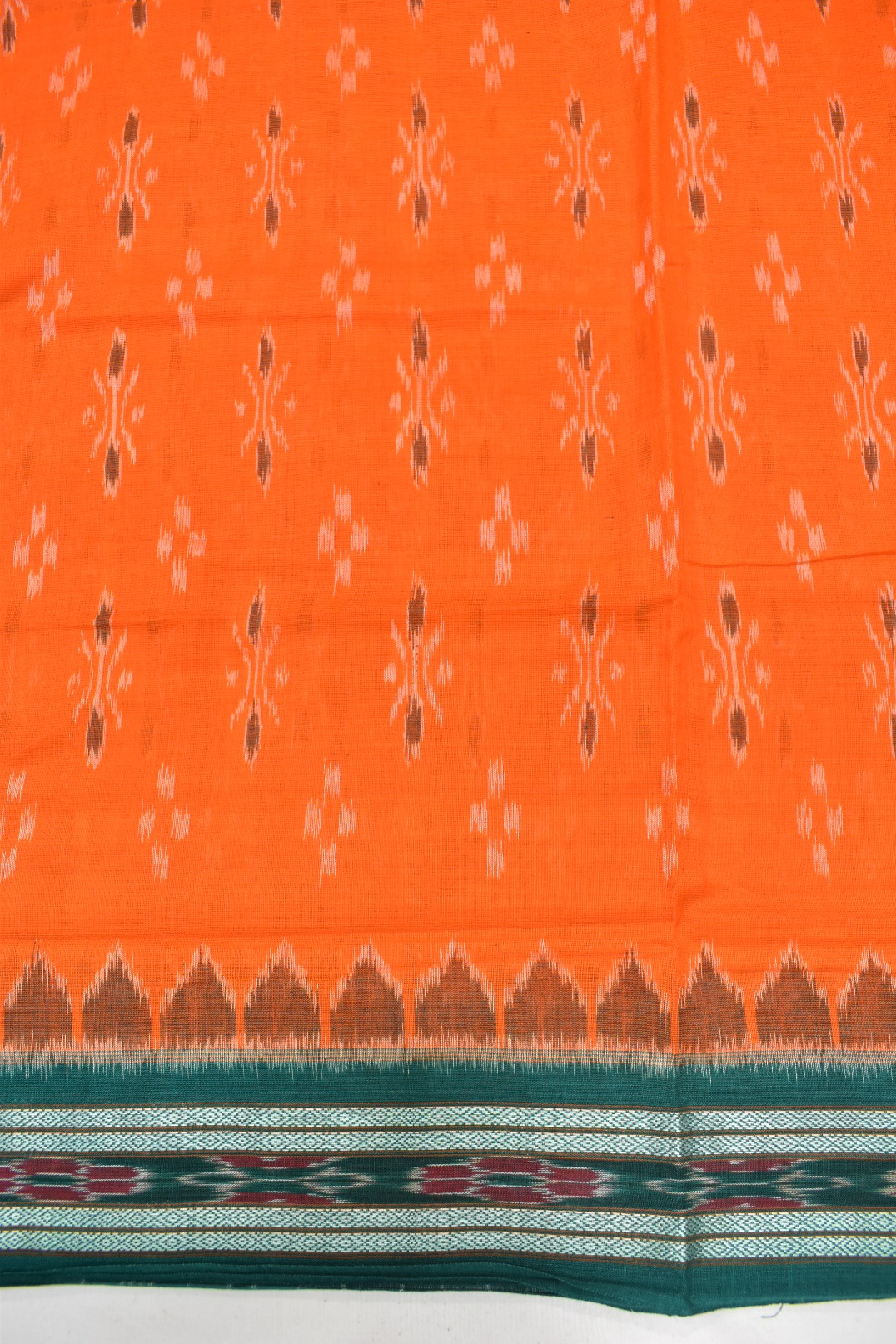 Orange Colour Sambalpuri Handloom Bandha Saree - Image 4
