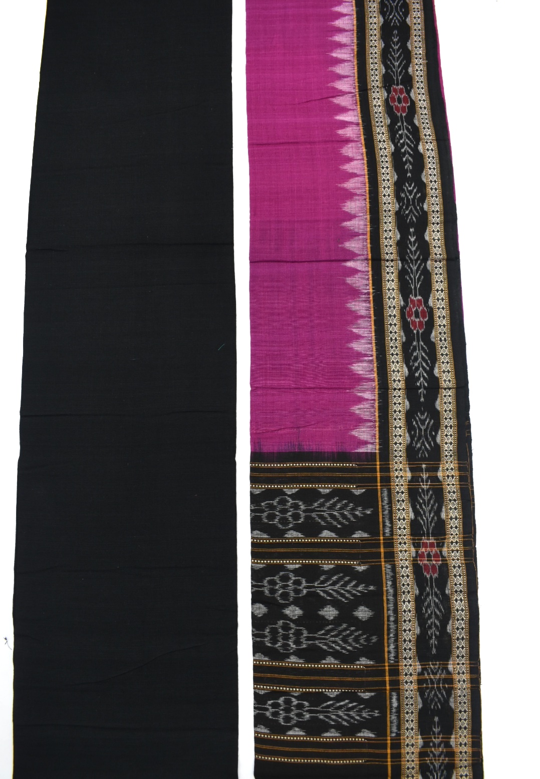 Sambalpuri Handloom Cotton Dress Material Set Maroon and Cream – Utkaladitri