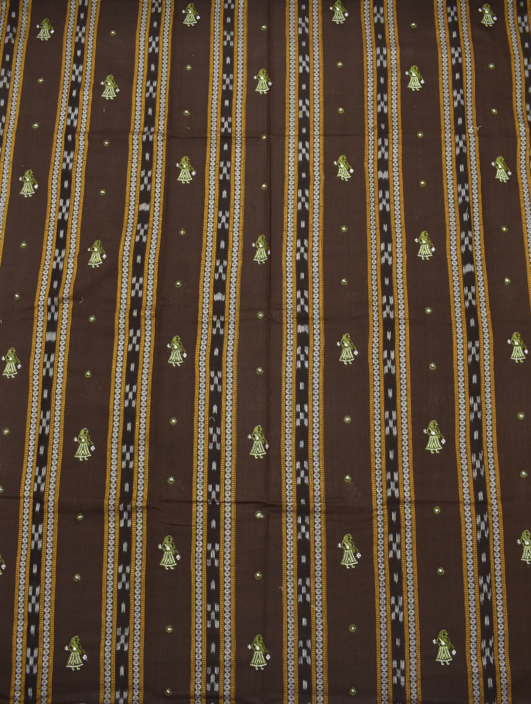 Brown Colour Sambalpuri Handloom Cotton Bomkai Dress Material - Image 5