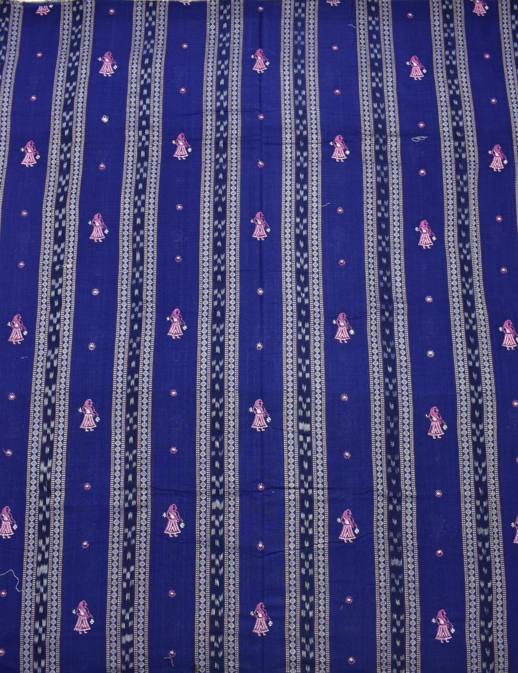 Blue Colour Sambalpuri Handloom Cotton Bomkai Dress Material - Image 5