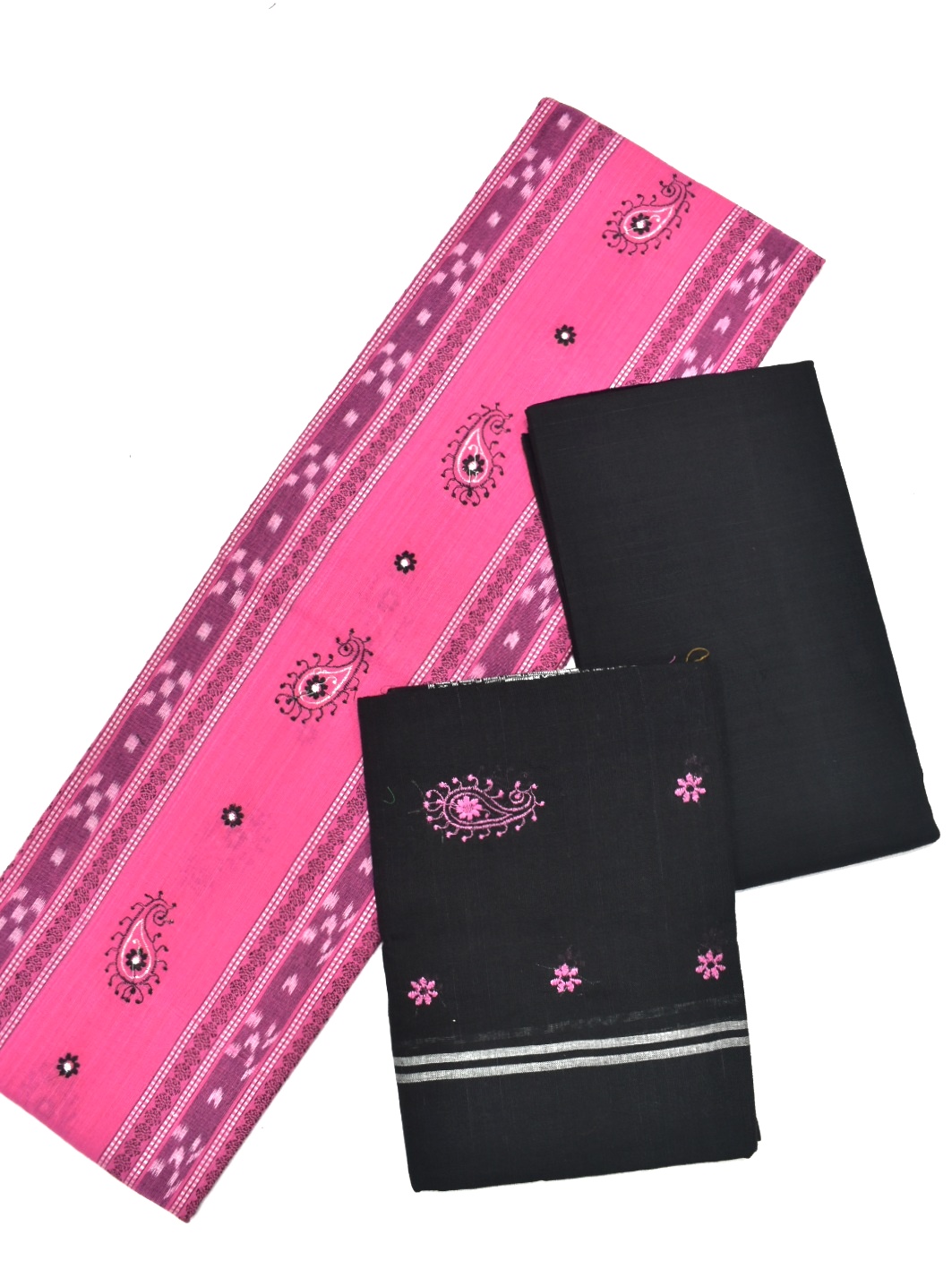 Pink Colour Sambalpuri Handloom Cotton Bomkai Dress Material