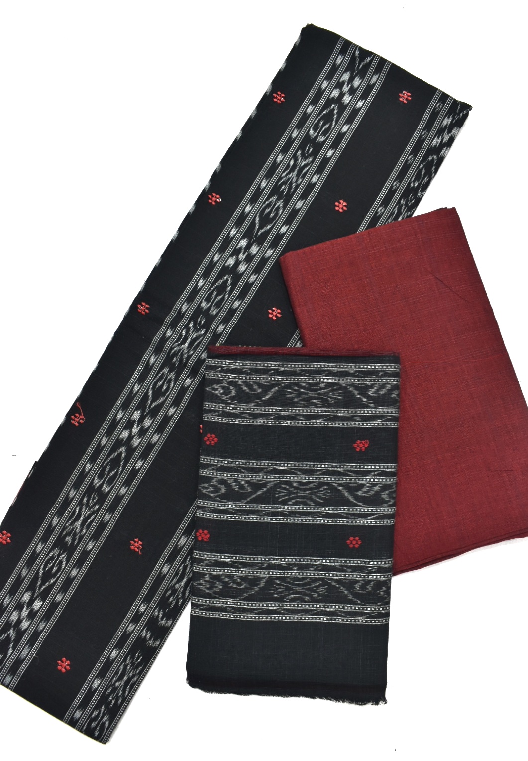 Black Colour Sambalpuri Handloom Cotton Bomkai Dress Material