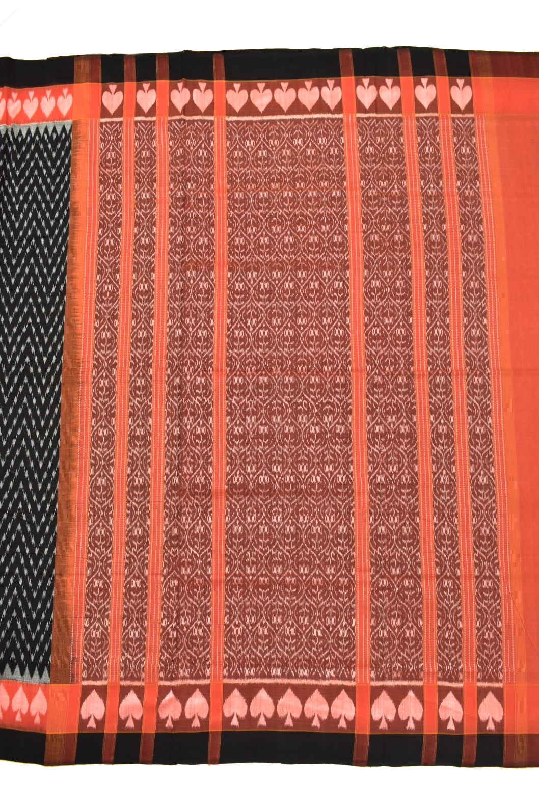 Black Colour Sambalpuri Handloom Cotton Bandha Saree - Image 2