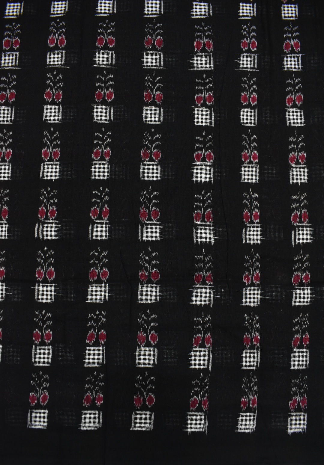 Black Colour Sambalpuri Handloom Cotton Dress Material - Image 4