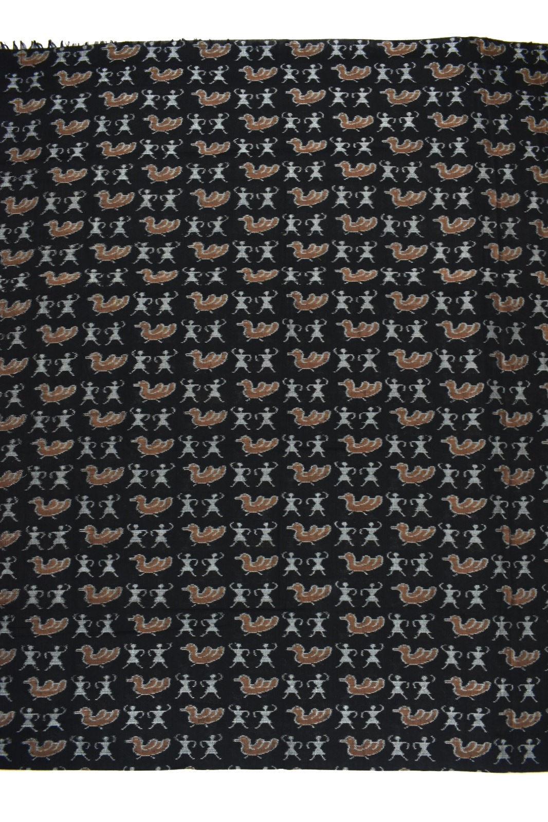 Black Colour Sambalpuri Handloom Cotton Dress Material - Image 5