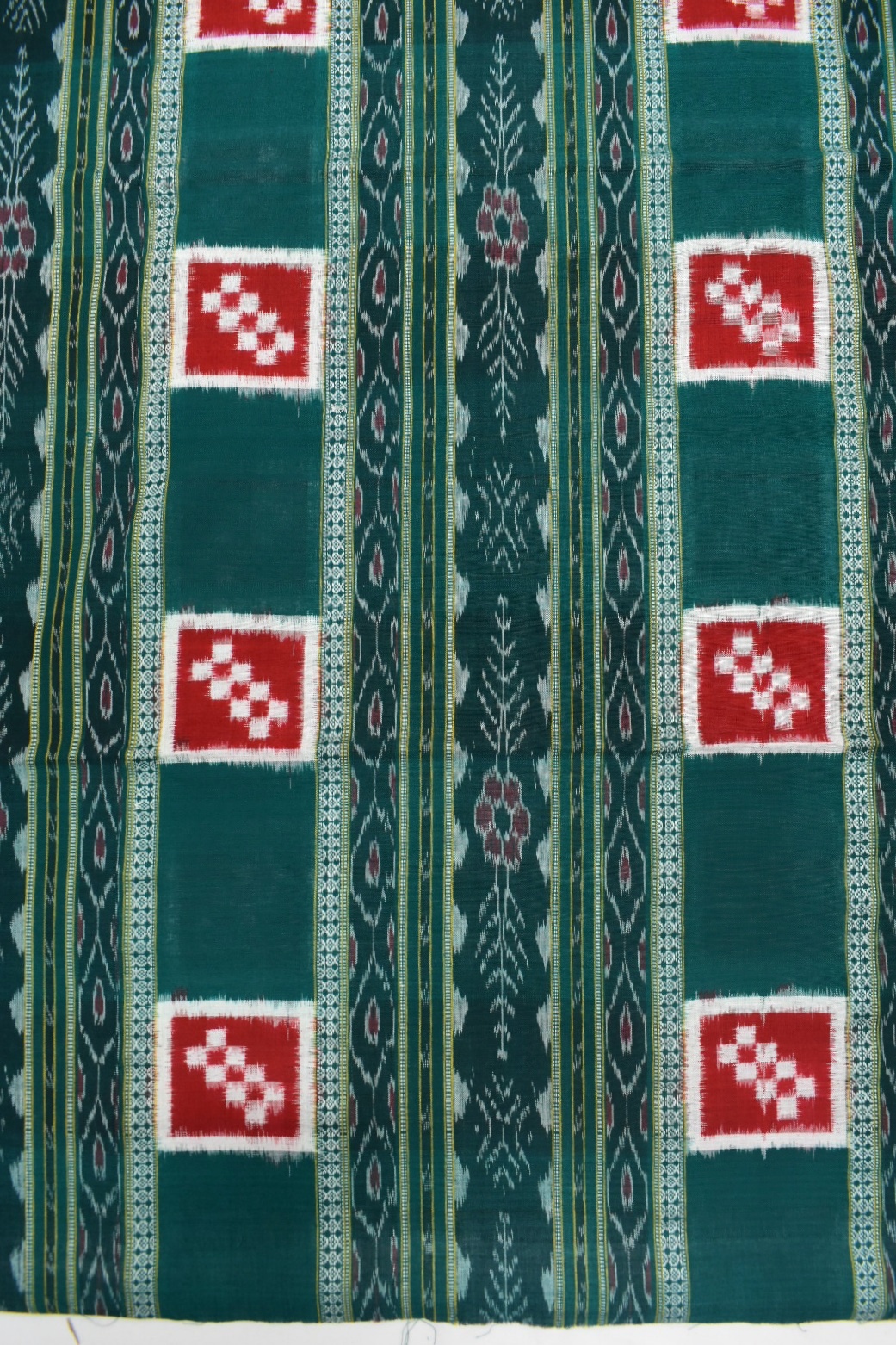 Green Colour Pasapali Design Sambalpuri Handloom Cotton Dress Material ...