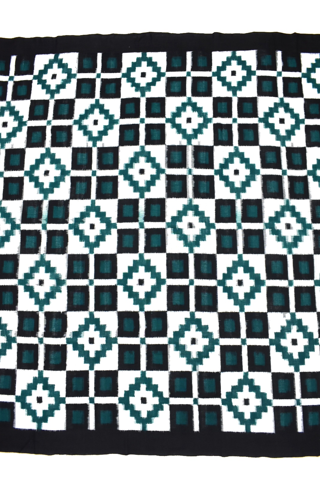Green-White Colour Pasapali Design Sambalpuri Handloom Cotton Dress Material - Image 5