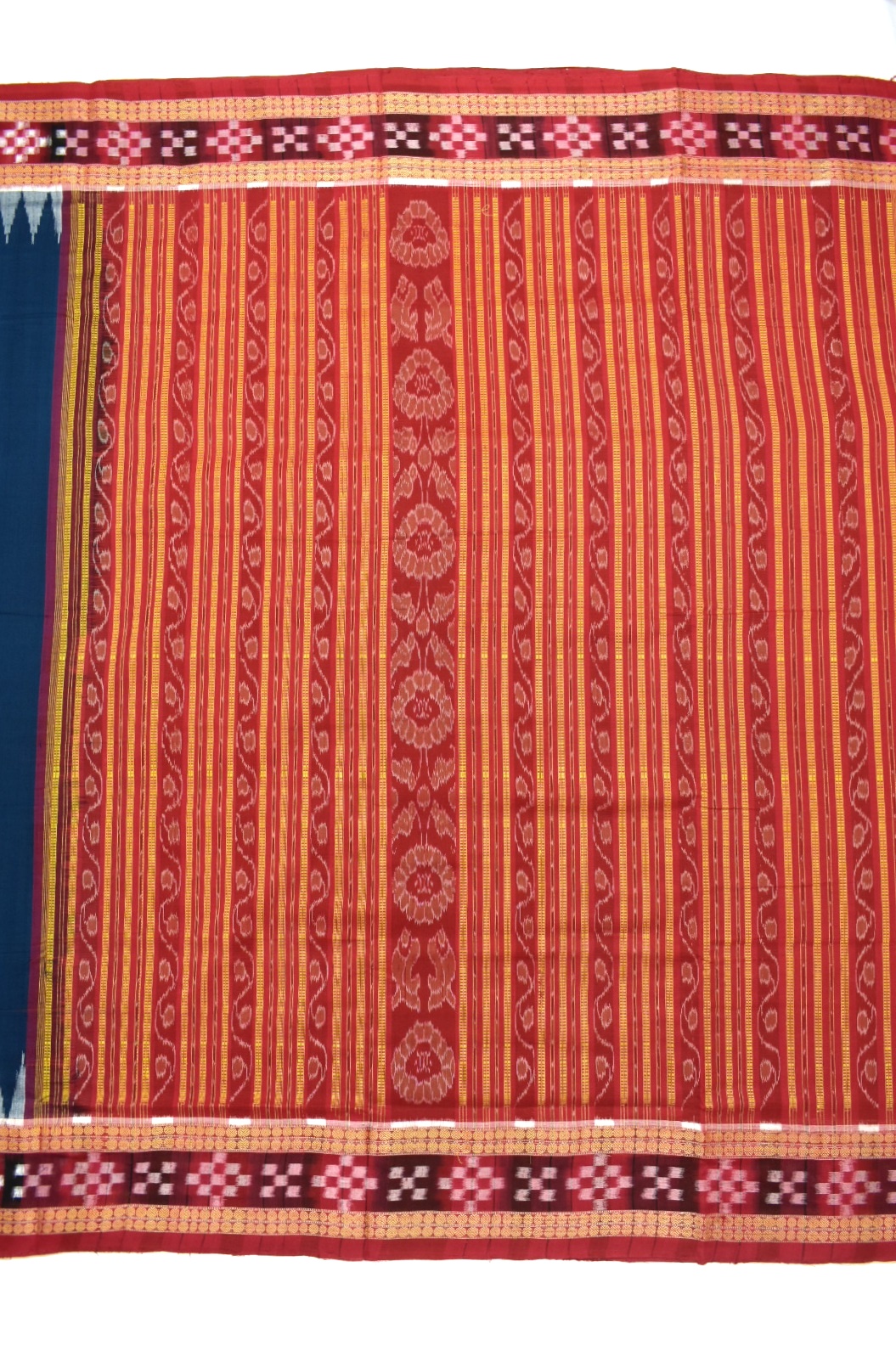 Sumati Colour Pasapali Border Sambalpuri Handloom Cotton Saree - Image 2