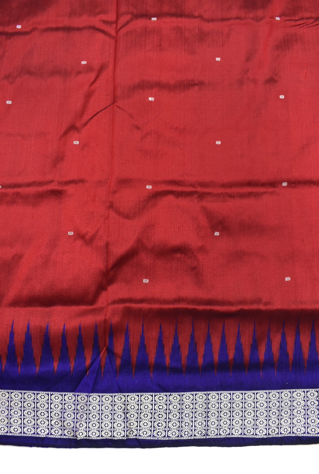 Maroon Colour Sambalpuri Handloom Bomkai Silk Saree - Image 4