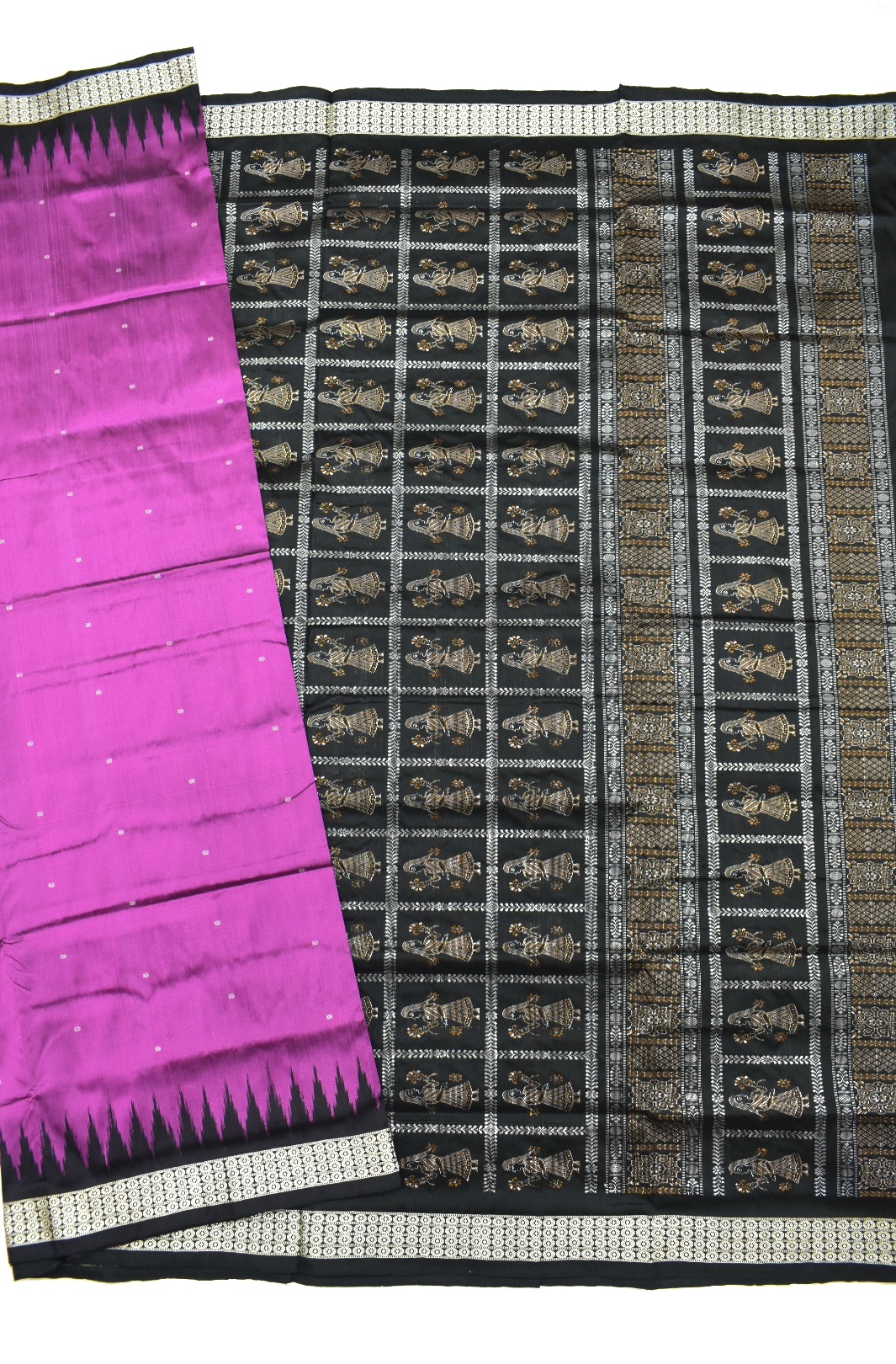 Rani Colour Sambalpuri Handloom Bomkai Silk Saree - Image 5