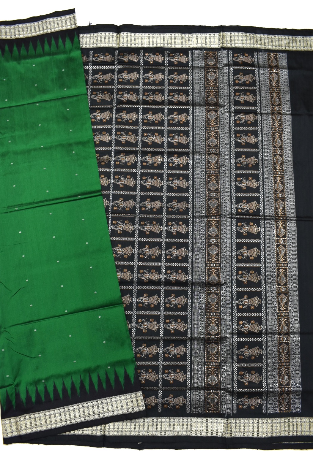 DeepGreen Colour Sambalpuri Handloom Bomkai Silk Saree - Image 5