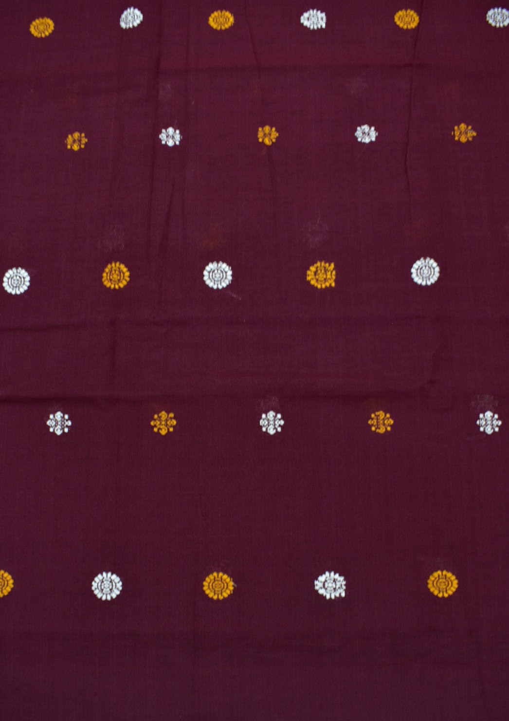 Deepmaroon Colour Sambalpuri Handloom Cotton Bomkai Dress Material - Image 4