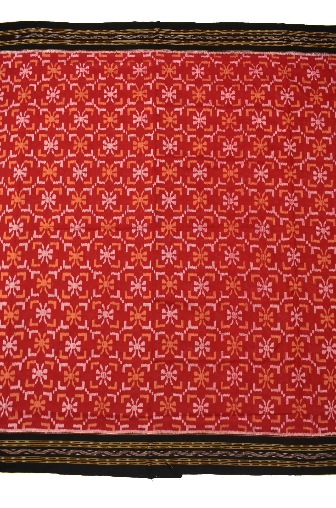 Red Colour Sambalpuri Handloom Cotton Bandha Saree