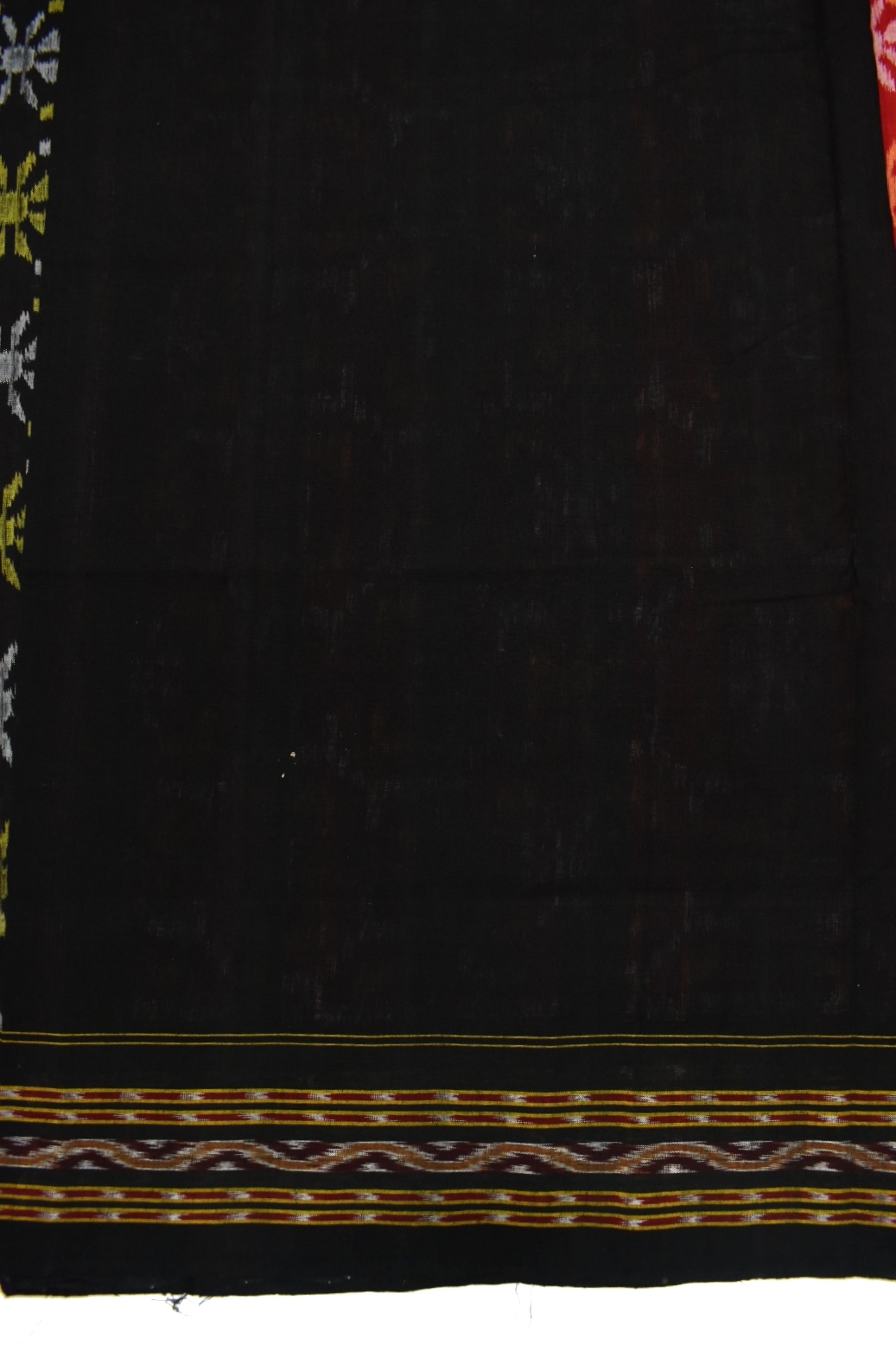 Red Colour Sambalpuri Handloom Cotton Bandha Saree - Image 6