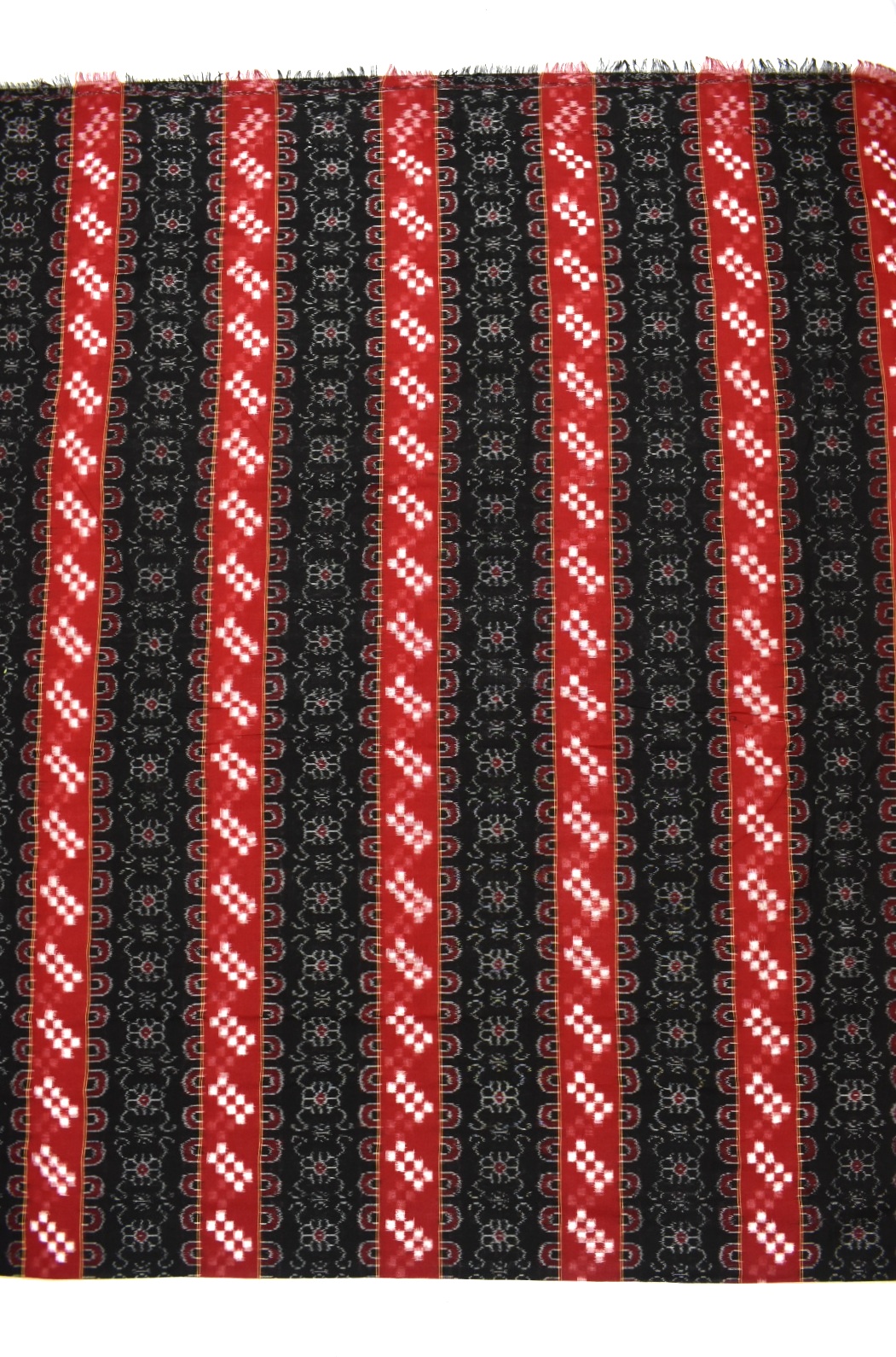 Red-Black Pasapali Design Sambalpuri Handloom Cotton Dress Material - Image 6