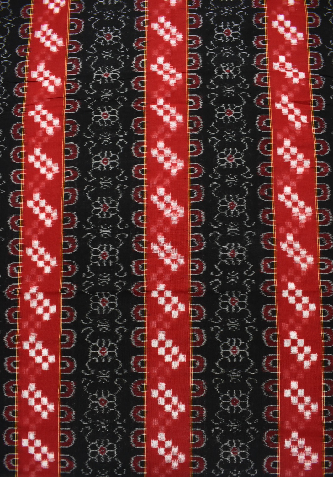 Red-Black Pasapali Design Sambalpuri Handloom Cotton Dress Material - Image 5