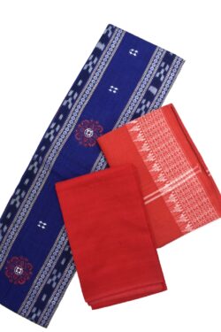Blue Colour Sambalpuri Handloom Cotton Bomkai Dress Material