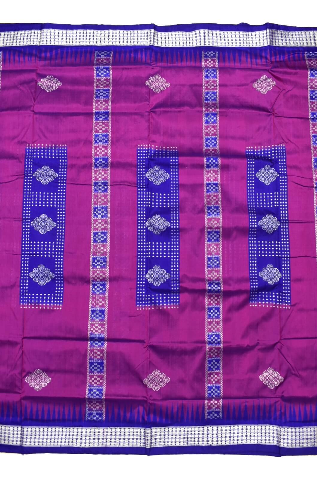 Purple Colour Sambalpuri Handloom Bomkai Silk Saree