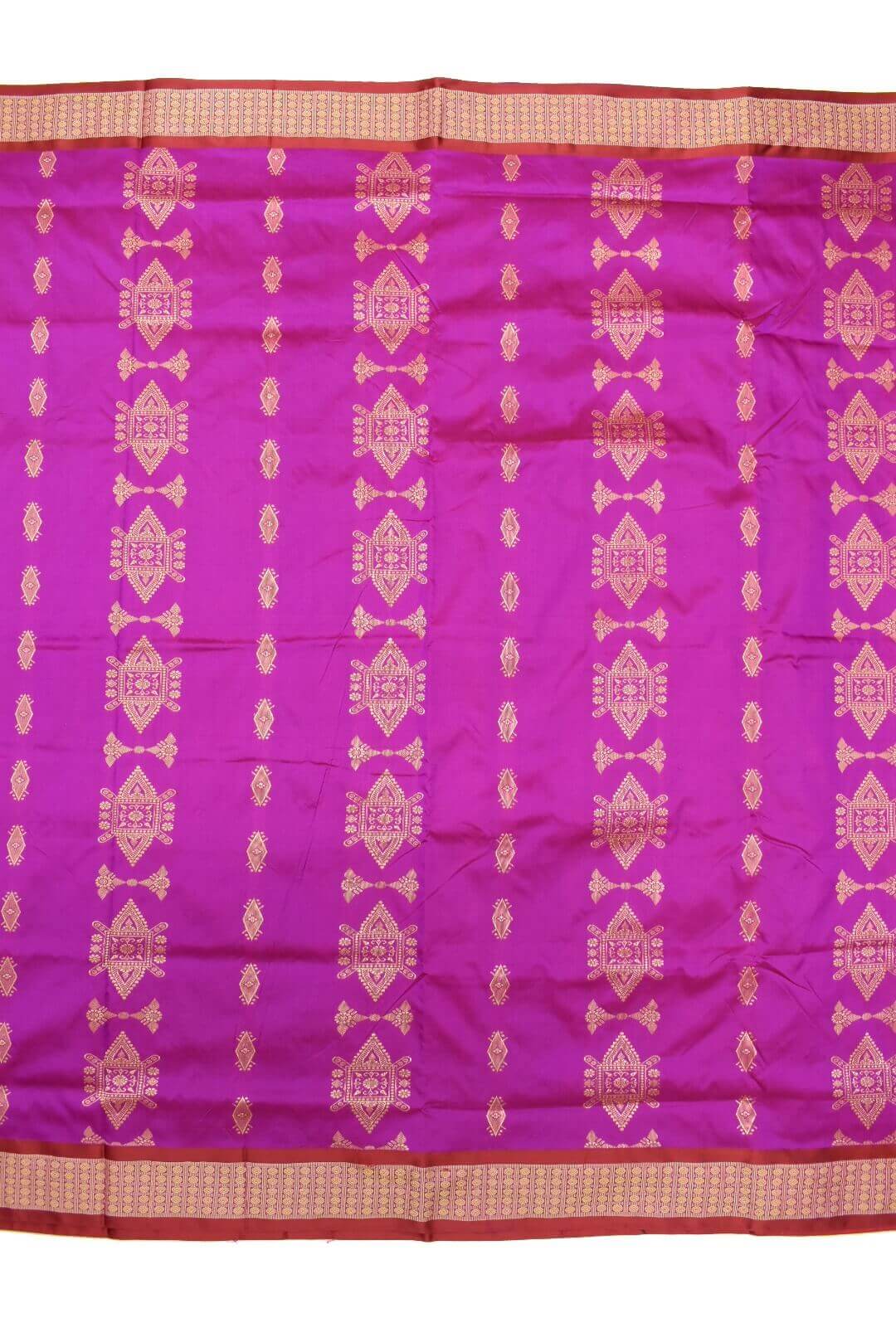 Pink Colour Pasapali Border Sambalpuri Handloom Bandha Silk Saree