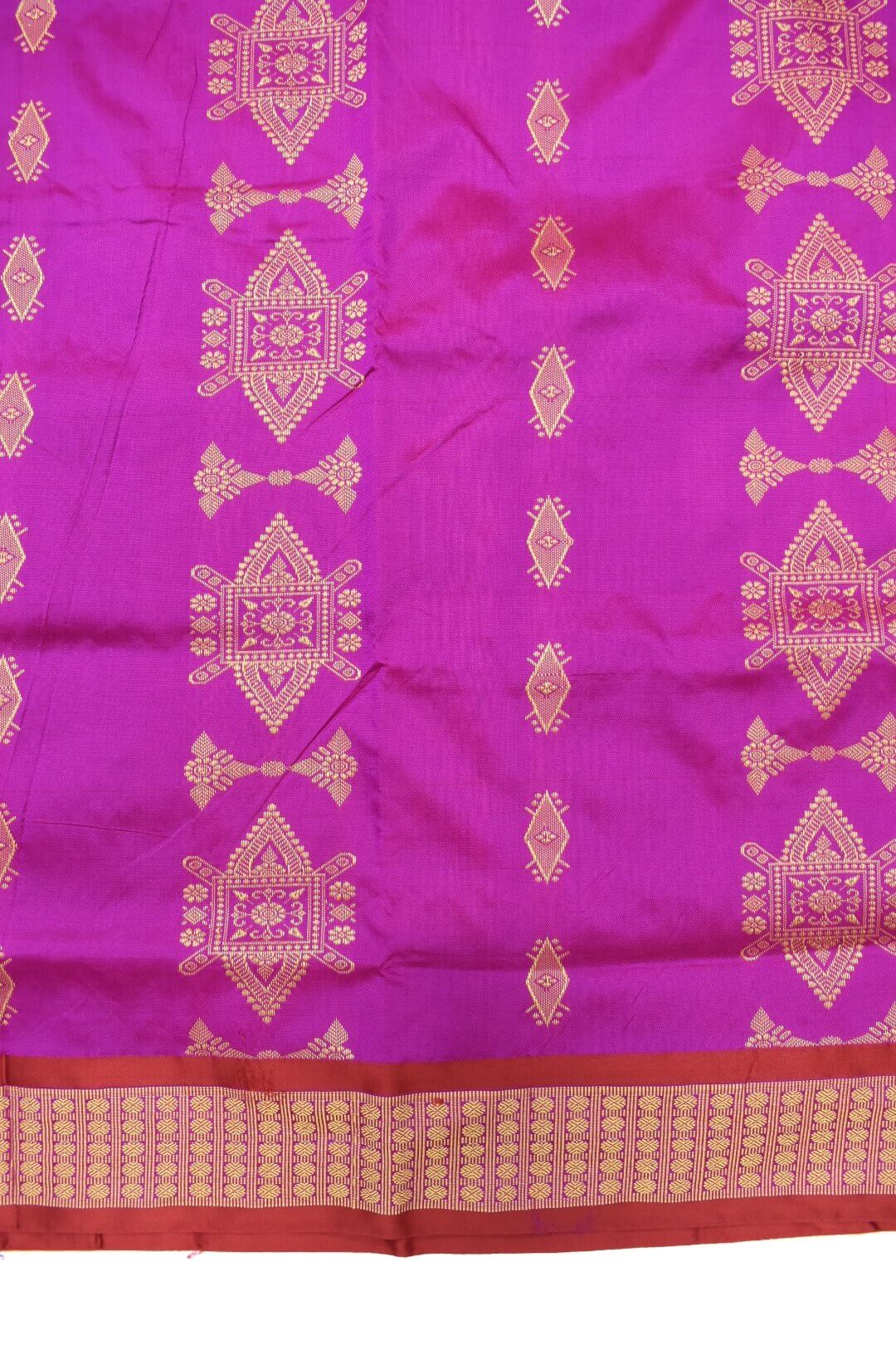 Pink Colour Pasapali Border Sambalpuri Handloom Bandha Silk Saree - Image 4